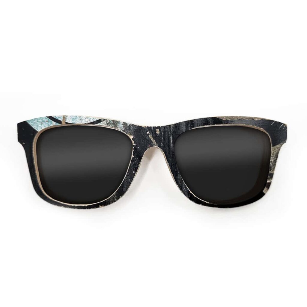 Wayfarer Style Recycled Wooden Skateboard Glasses