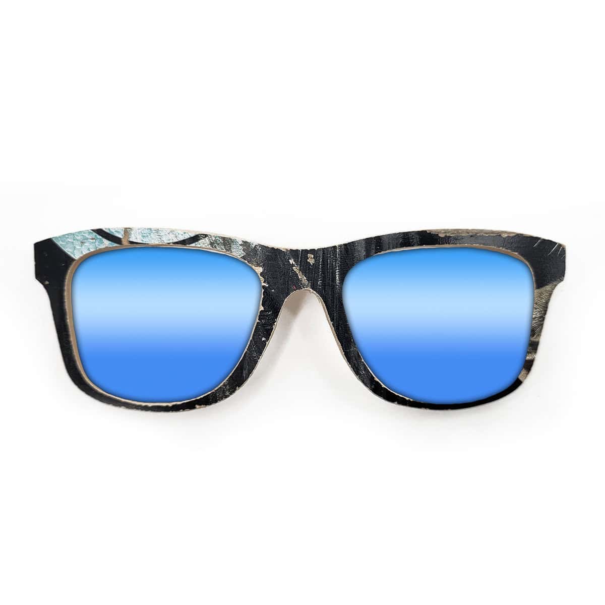 Wayfarer Style Recycled Wooden Skateboard Glasses - Image 4