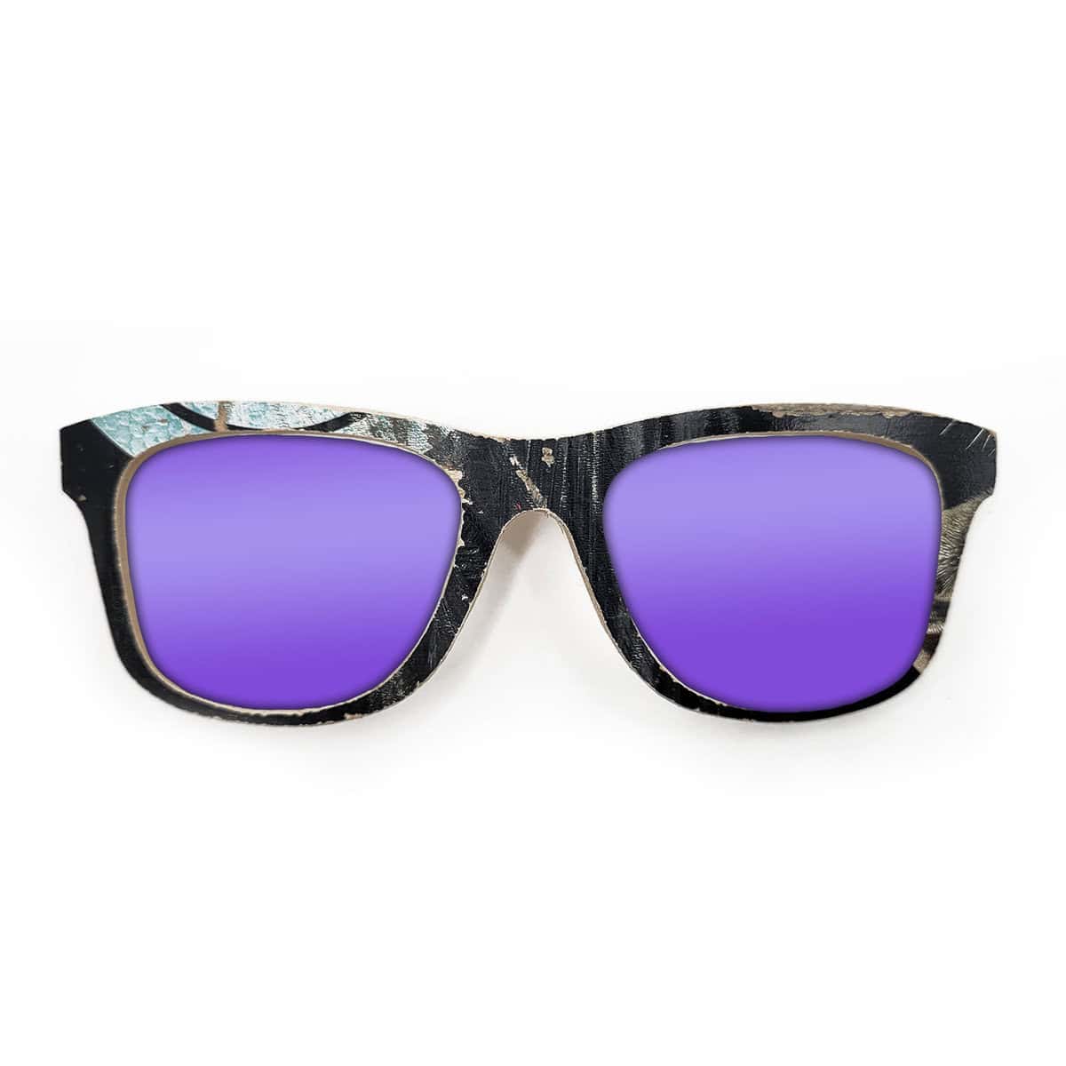 Wayfarer Style Recycled Wooden Skateboard Glasses - Image 2