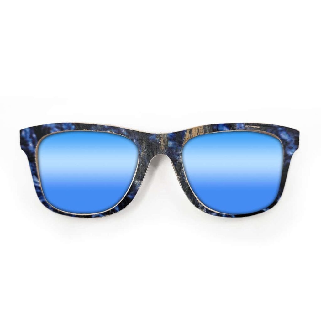 Wayfarer Style Recycled Wooden Skateboard Glasses