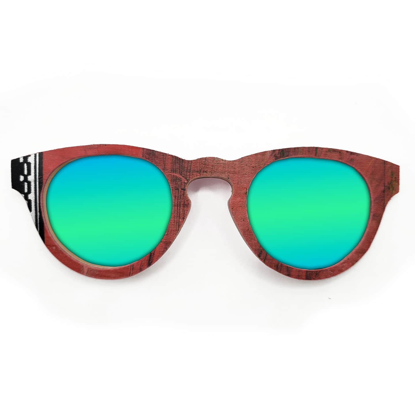 Cat Eye Style Recycled Wooden Skateboard Glasses - Image 2