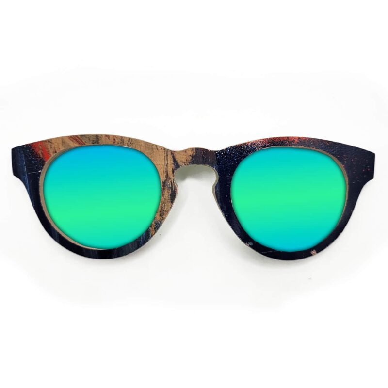 Cat Eye Style Recycled Wooden Skateboard Glasses - Image 2
