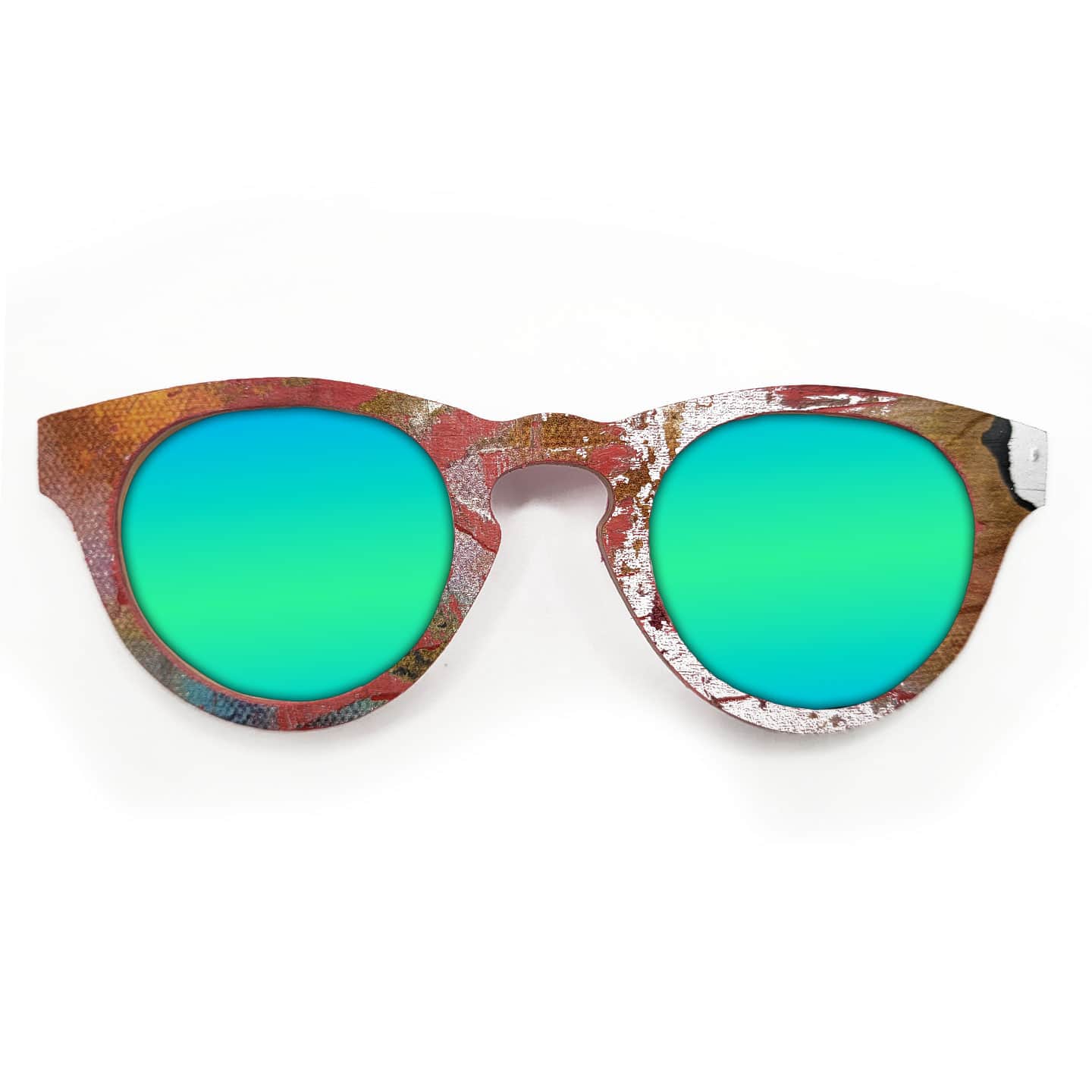 Cat Eye Style Recycled Wooden Skateboard Glasses - Image 2
