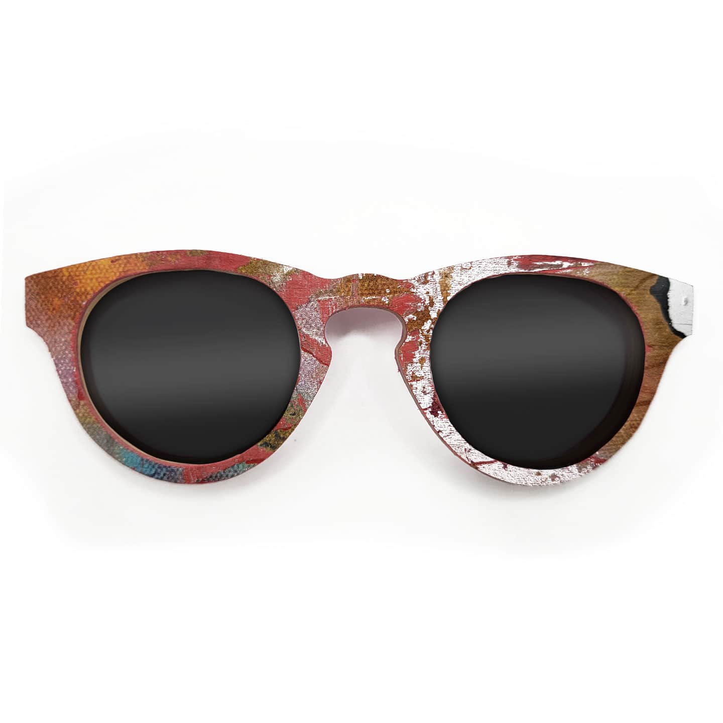 Cat Eye Style Recycled Wooden Skateboard Glasses - Image 1