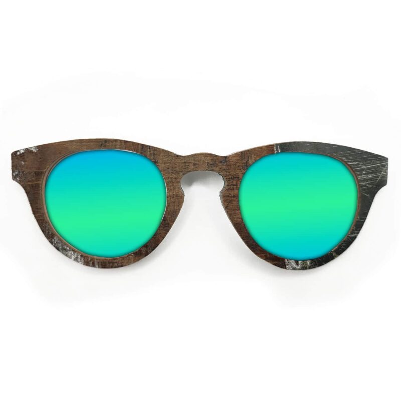 Cat Eye Style Recycled Wooden Skateboard Glasses - Image 2