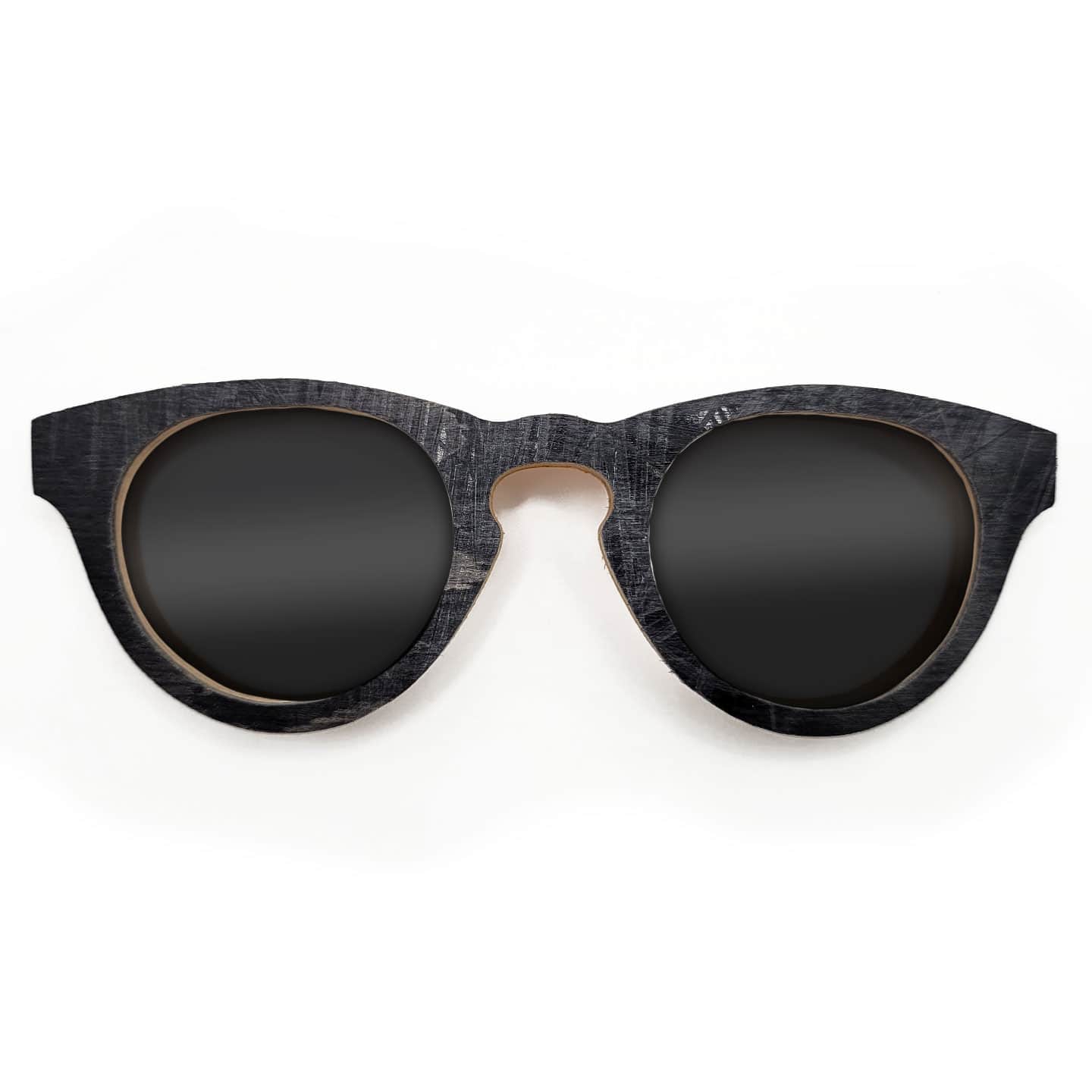 Cat Eye Style Recycled Wooden Skateboard Glasses - Image 1