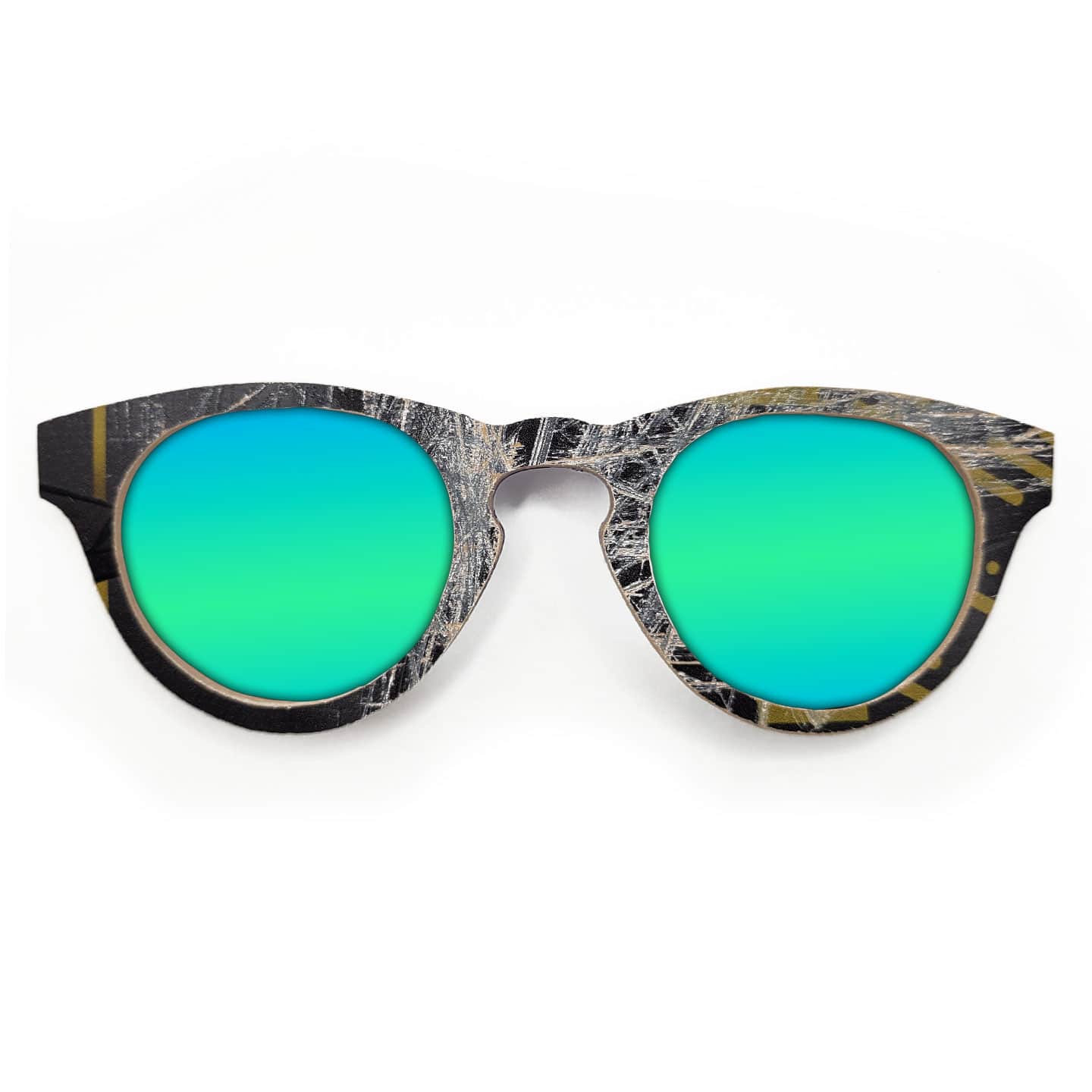 Cat Eye Style Recycled Wooden Skateboard Glasses - Image 2