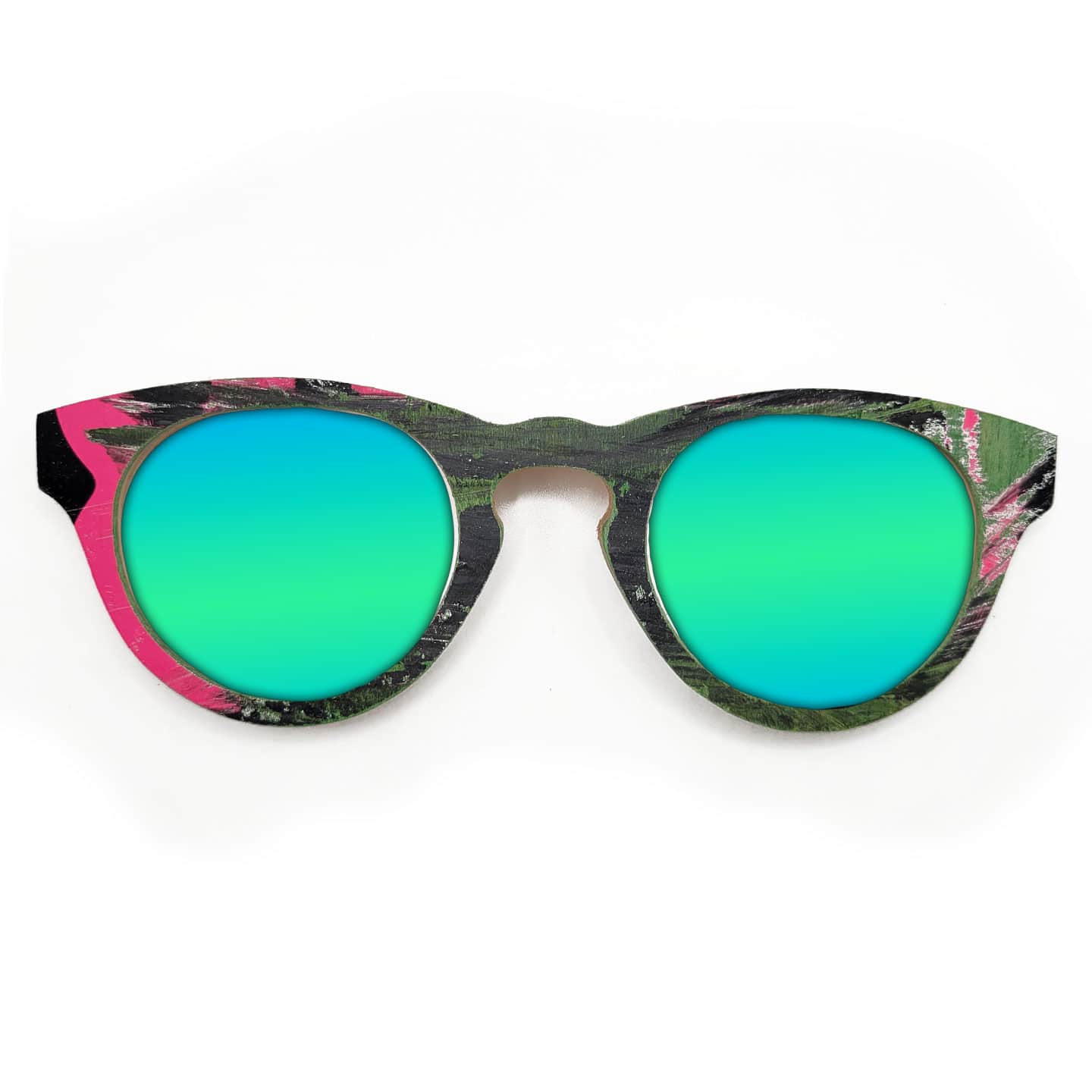 Cat Eye Style Recycled Wooden Skateboard Glasses - Image 2