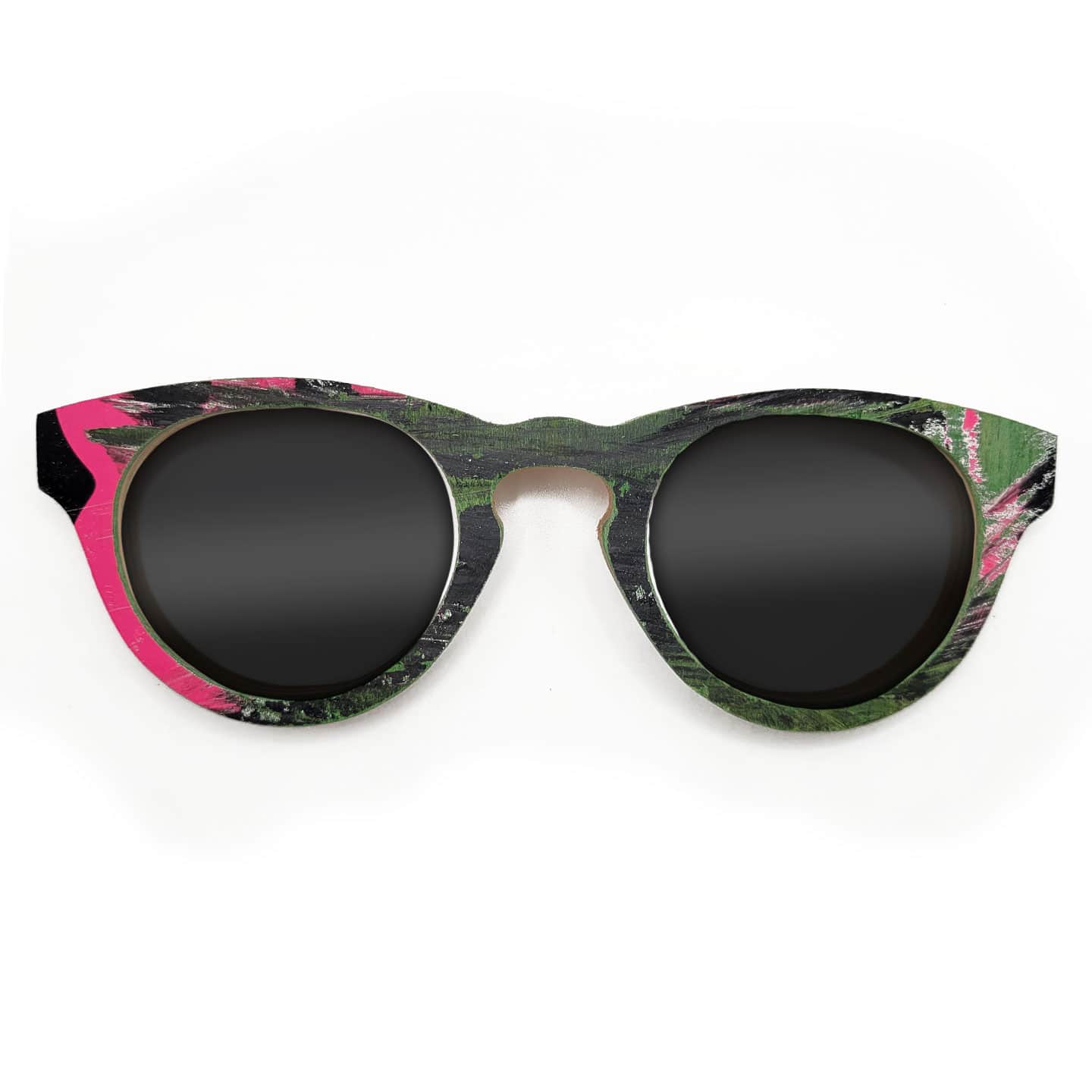 Cat Eye Style Recycled Wooden Skateboard Glasses - Image 1