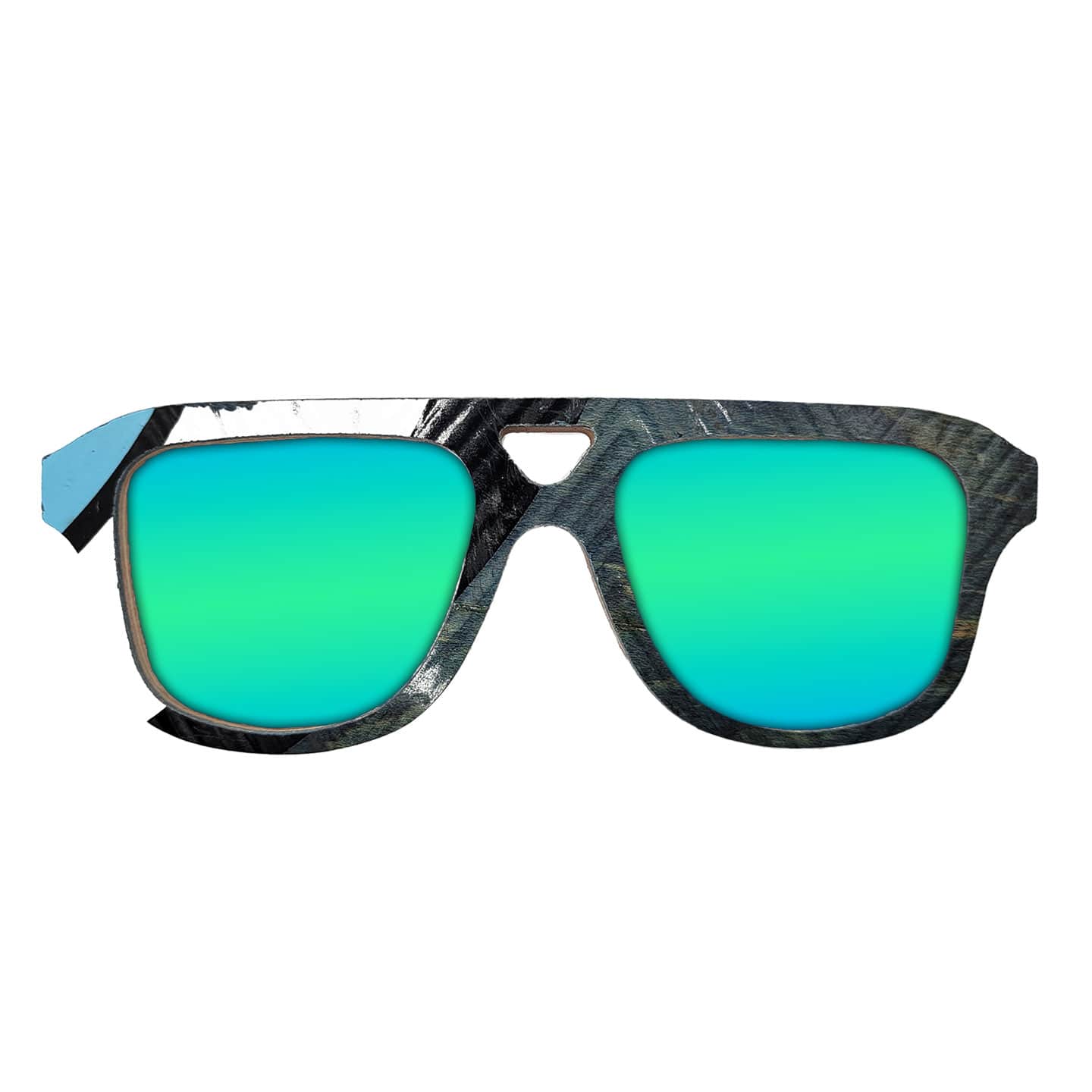 Aviator Style Recycled Wooden Skateboard Glasses - Image 2