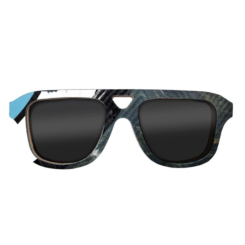 Aviator Style Recycled Wooden Skateboard Glasses
