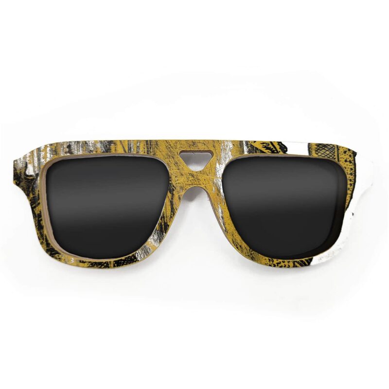 Aviator Style Recycled Wooden Skateboard Glasses