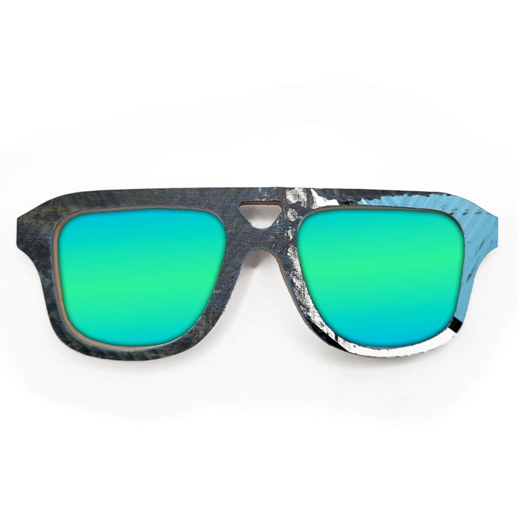 Aviator Style Recycled Wooden Skateboard Glasses