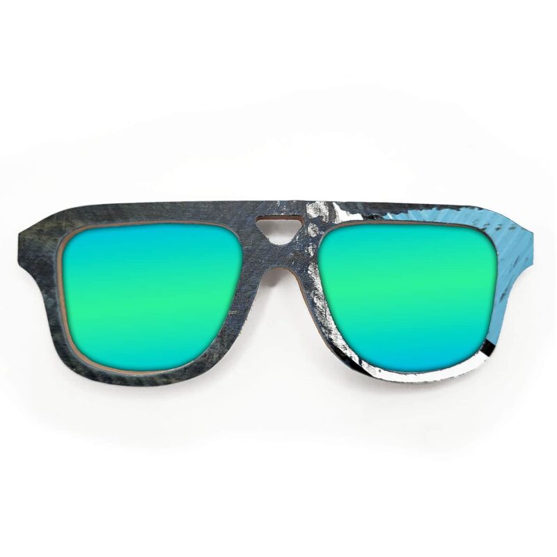 Aviator Style Recycled Wooden Skateboard Glasses - Image 2