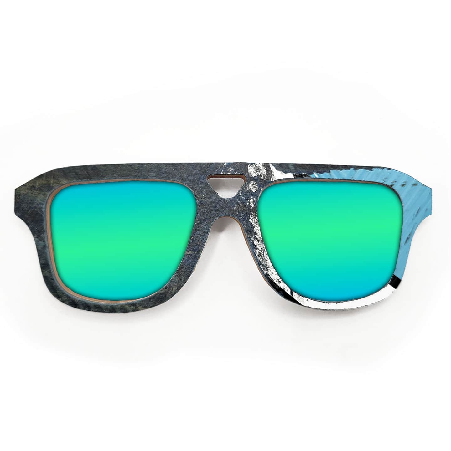 Aviator Style Recycled Wooden Skateboard Glasses - Image 2