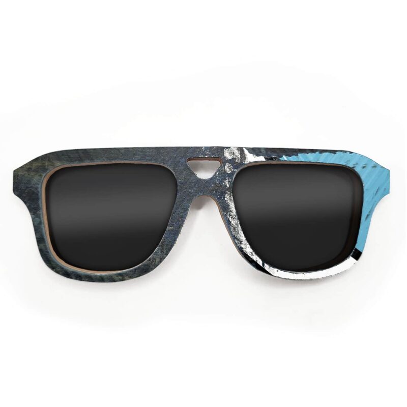 Aviator Style Recycled Wooden Skateboard Glasses