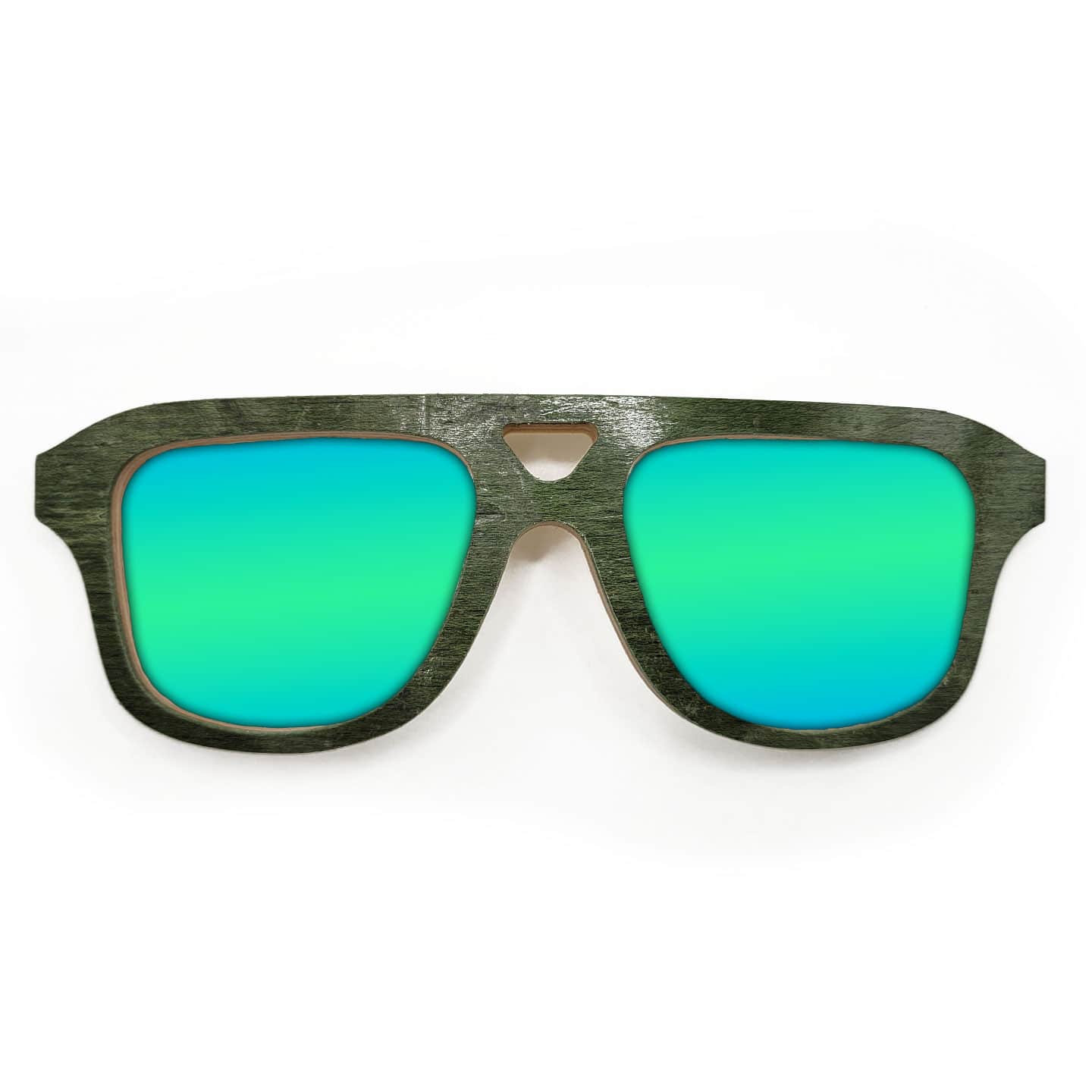 Aviator Style Recycled Wooden Skateboard Glasses - Image 2
