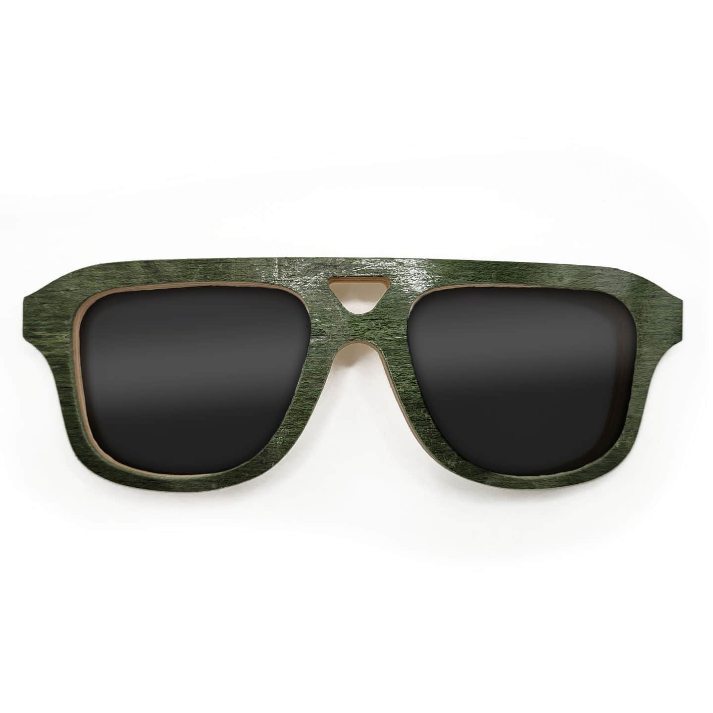 Aviator Style Recycled Wooden Skateboard Glasses - Image 1
