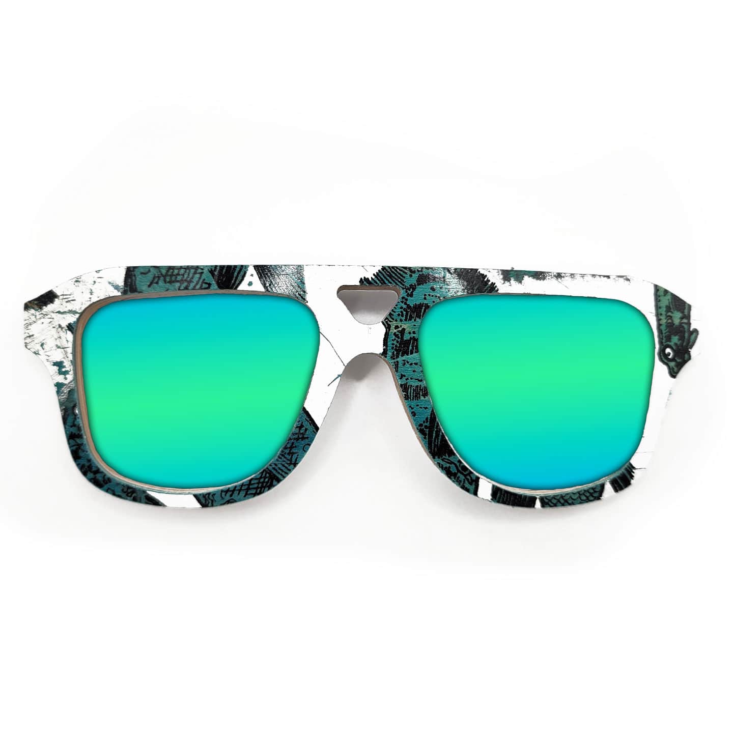 Aviator Style Recycled Wooden Skateboard Glasses - Image 2