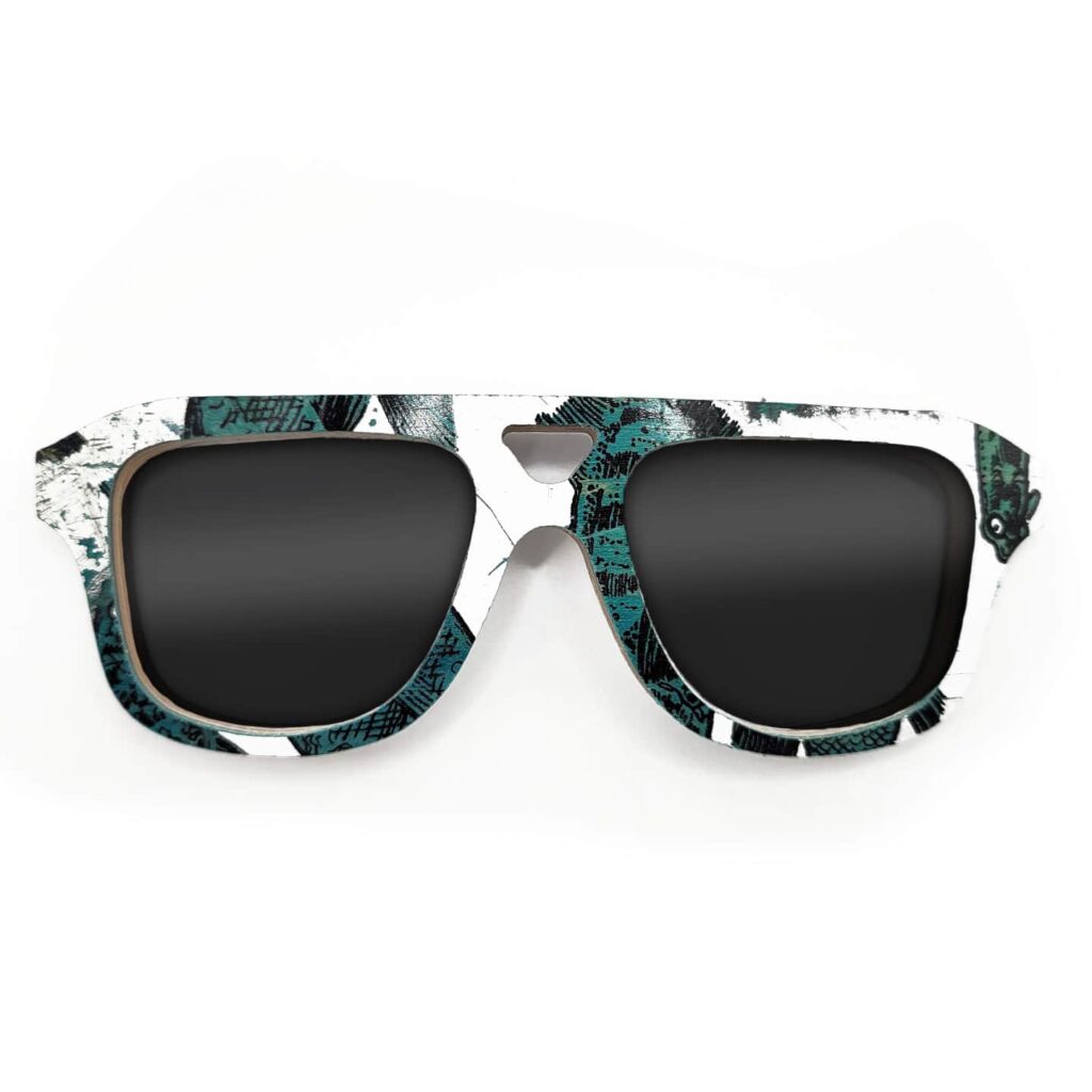 Aviator Style Recycled Wooden Skateboard Glasses