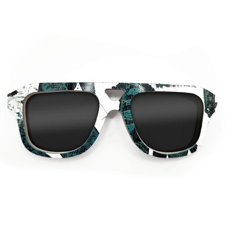 Aviator Style Recycled Wooden Skateboard Glasses