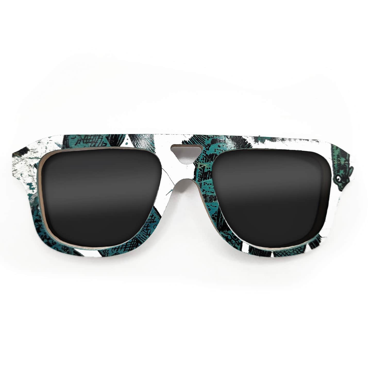 Aviator Style Recycled Wooden Skateboard Glasses - Image 1