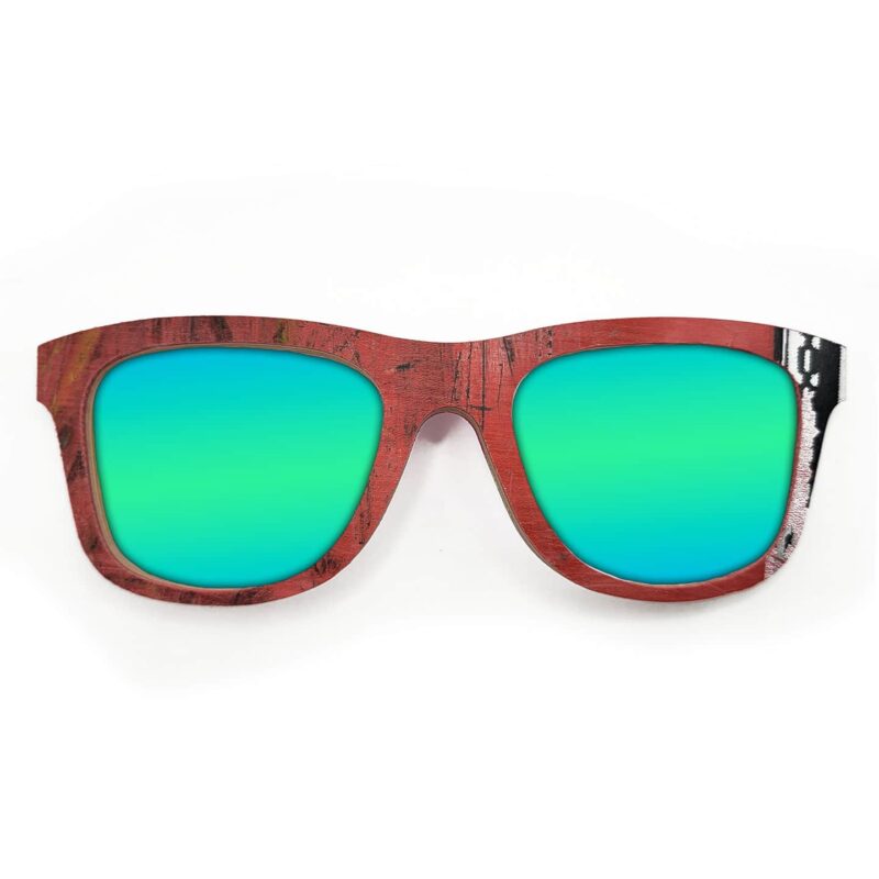 Wayfarer Style Recycled Wooden Skateboard Glasses (Large) - Image 2