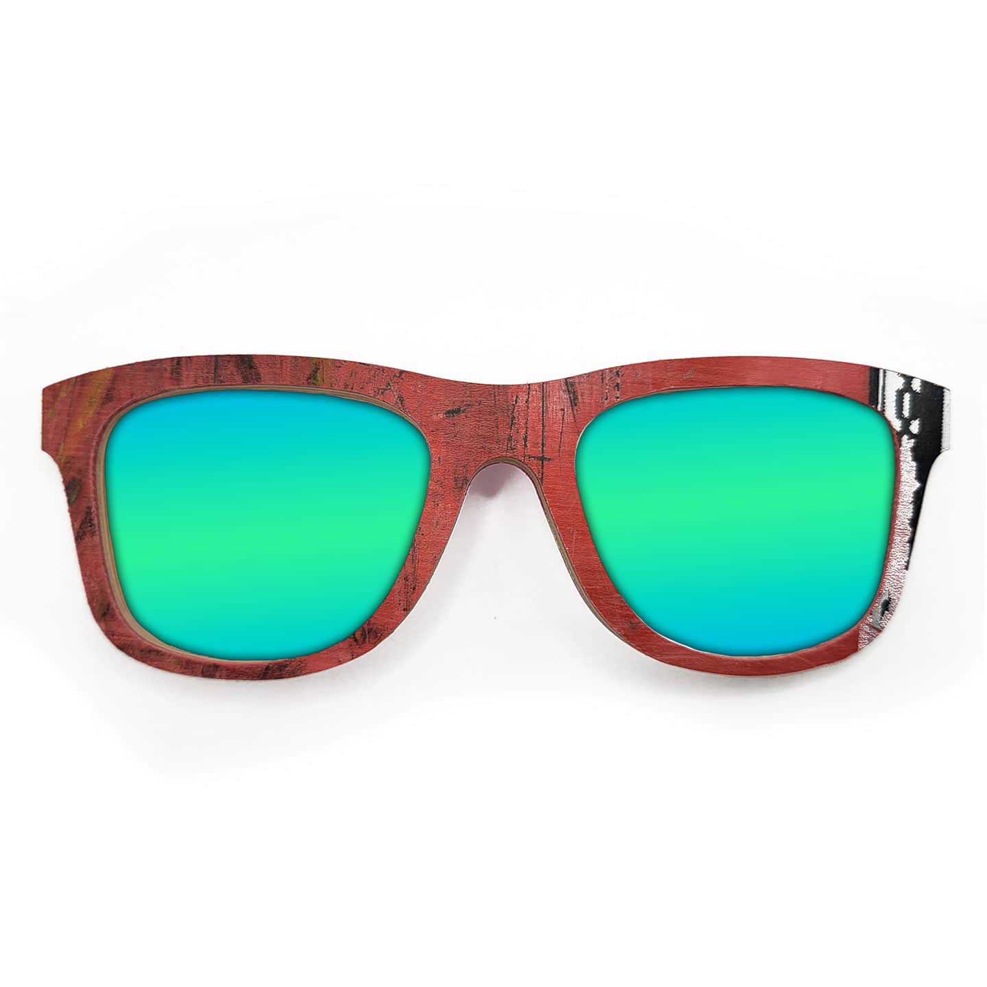 Wayfarer Style Recycled Wooden Skateboard Glasses (Large) - Image 2