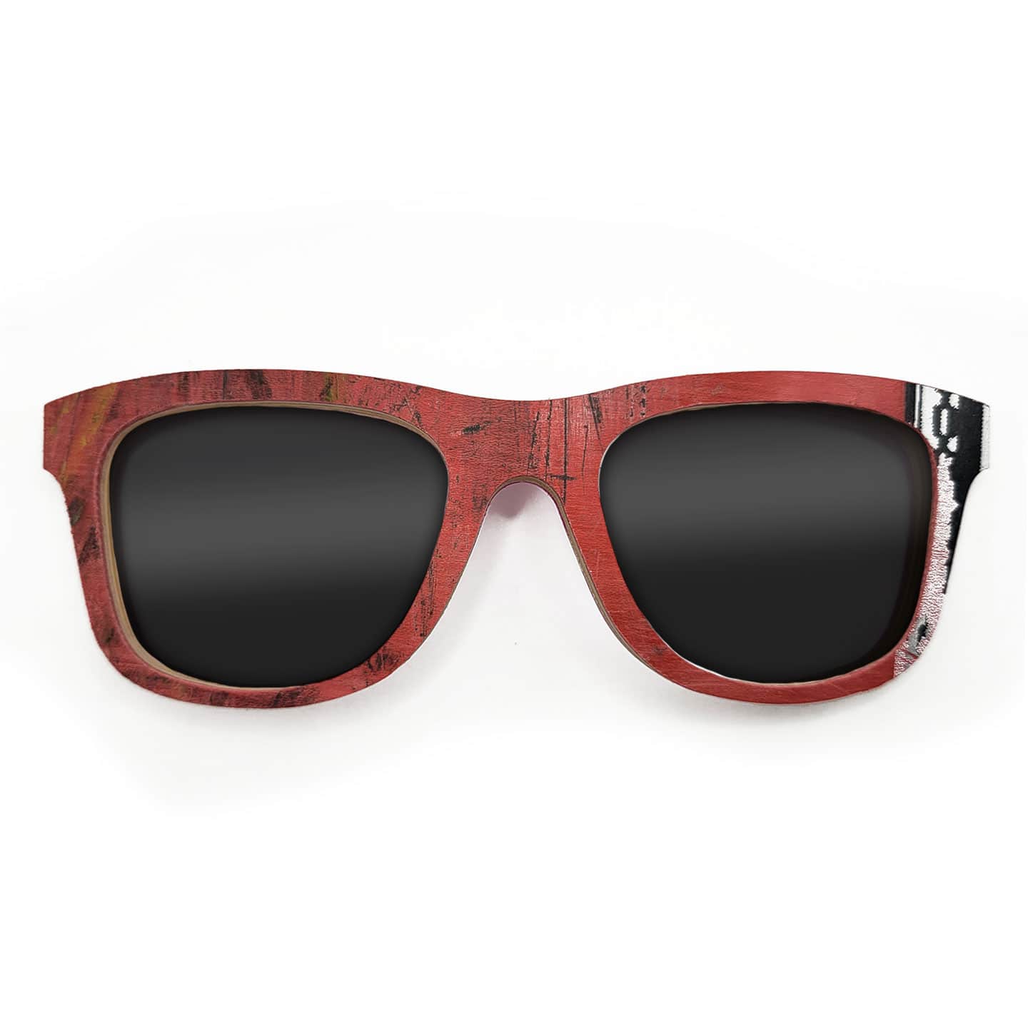 Wayfarer Style Recycled Wooden Skateboard Glasses (Large) - Image 1