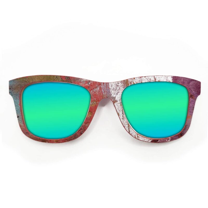 Wayfarer Style Recycled Wooden Skateboard Glasses (Large) - Image 2