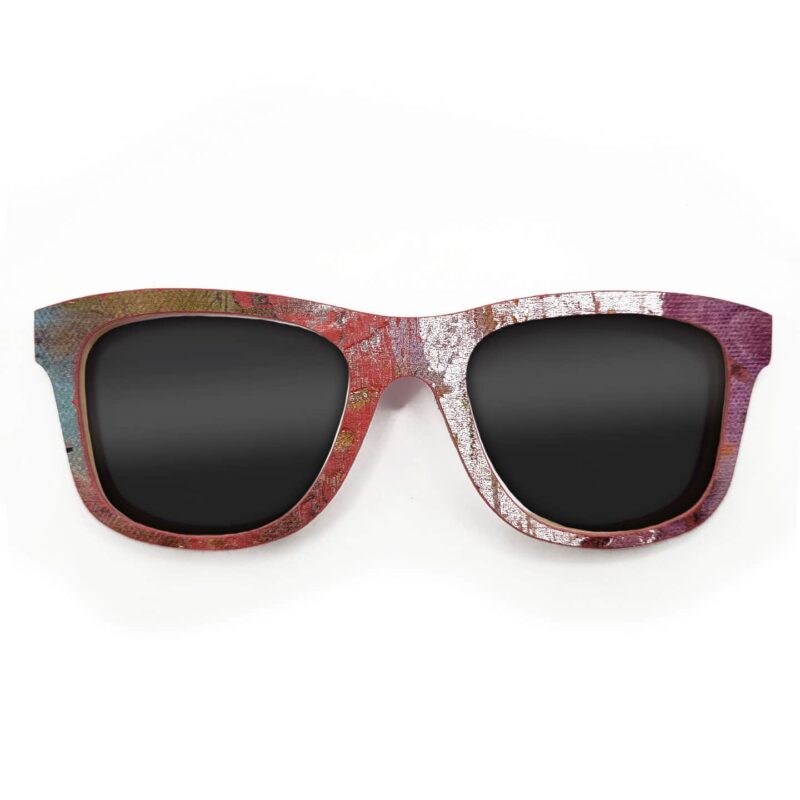 Wayfarer Style Recycled Wooden Skateboard Glasses (Large)
