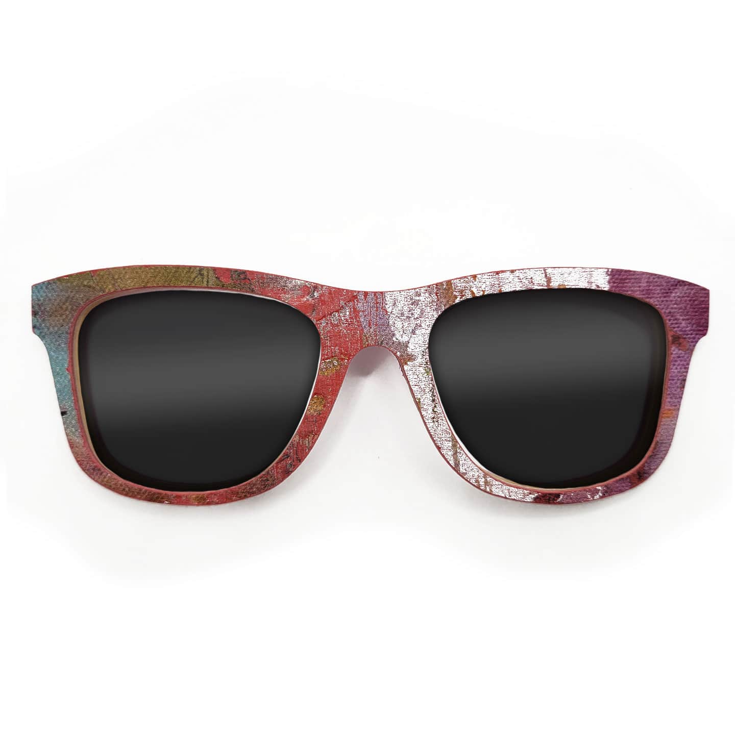 Wayfarer Style Recycled Wooden Skateboard Glasses (Large) - Image 1
