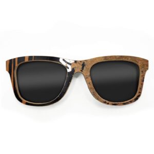 Wayfarer Style Recycled Wooden Skateboard Glasses (Large)