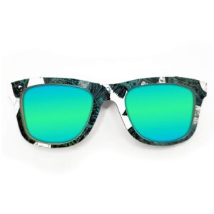 Wayfarer Style Recycled Wooden Skateboard Glasses (Large)