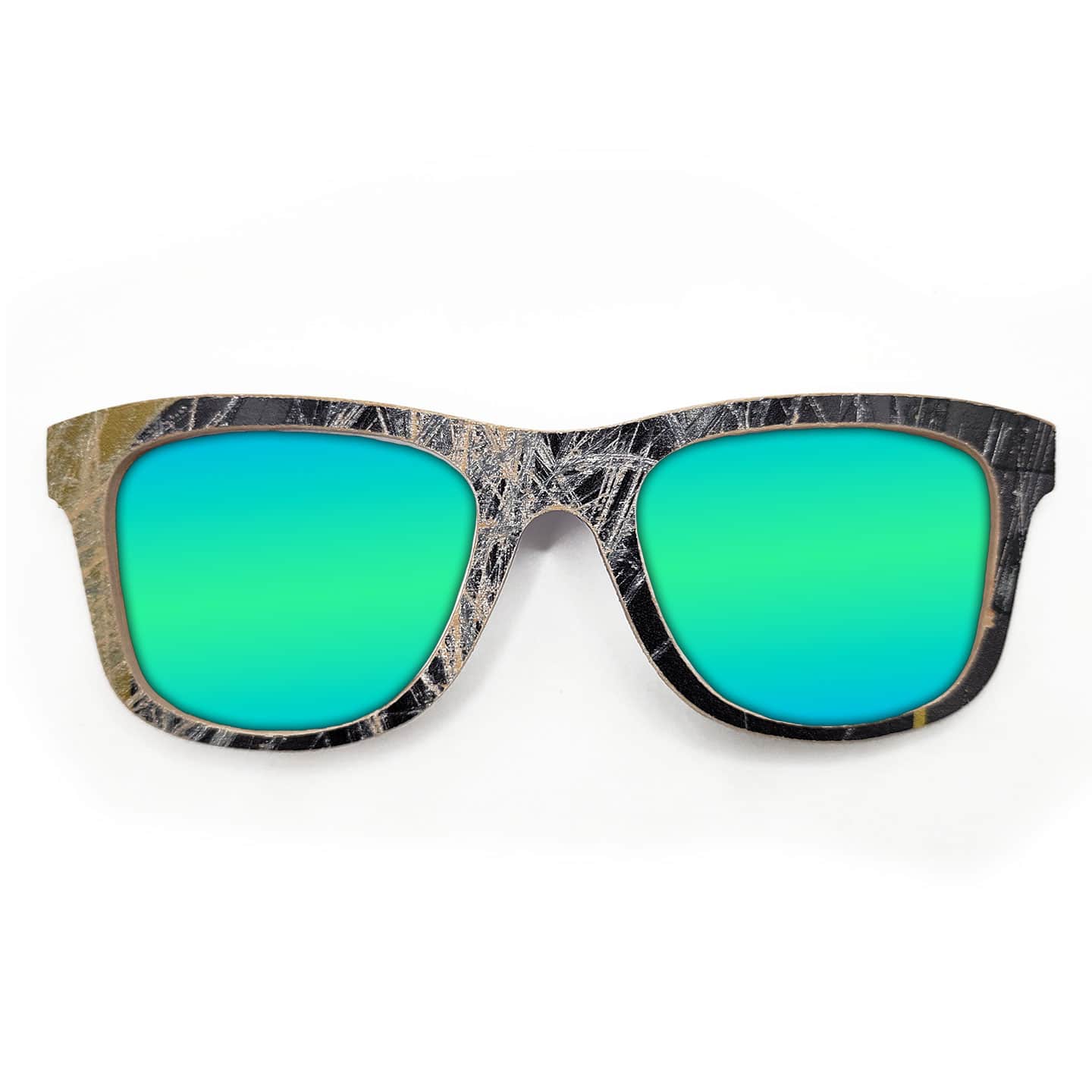 Wayfarer Style Recycled Wooden Skateboard Glasses (Large) - Image 2