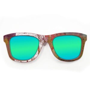 Wayfarer Style Recycled Wooden Skateboard Glasses (Large)