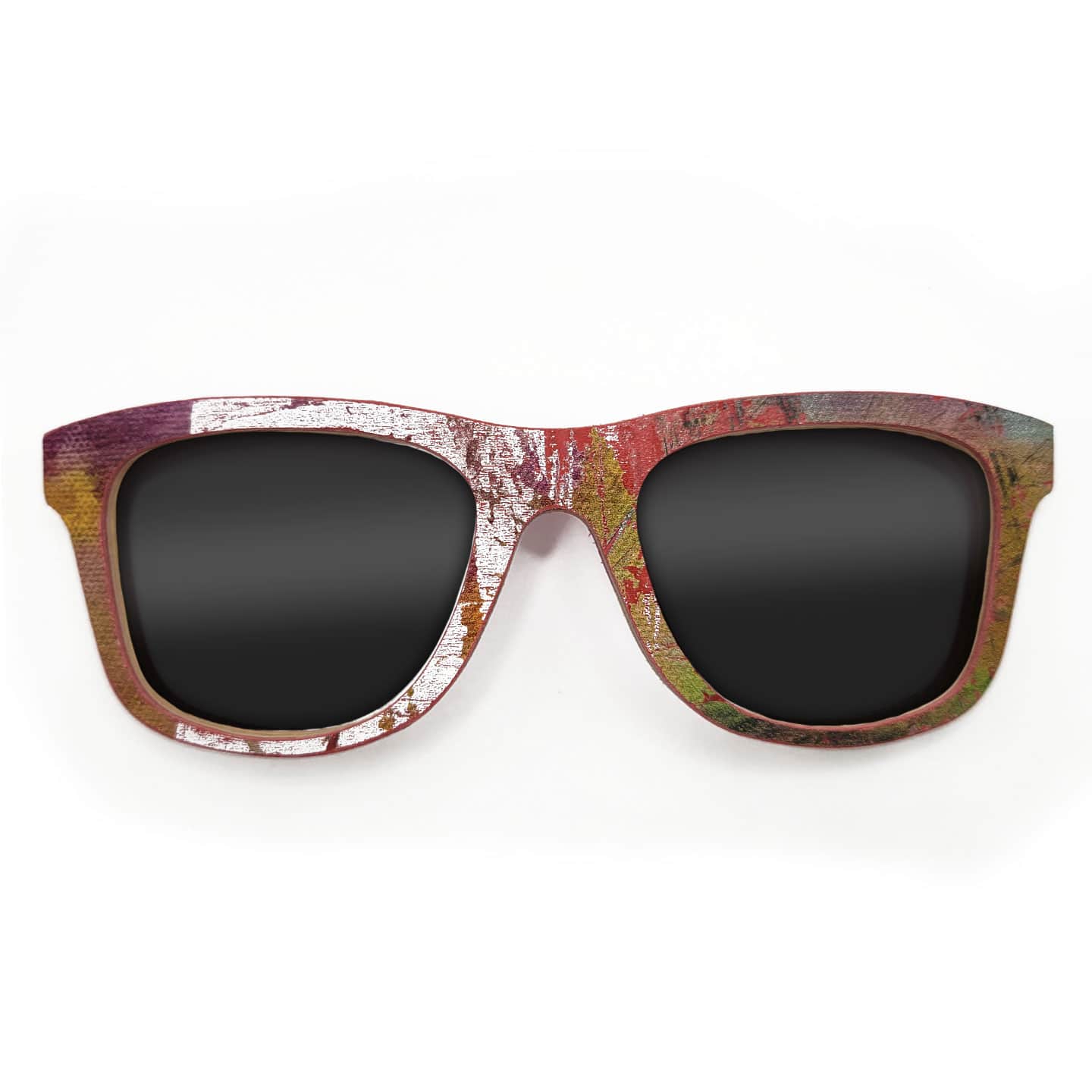 Wayfarer Style Recycled Wooden Skateboard Glasses (Large) - Image 1