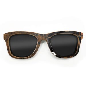 Wayfarer Style Recycled Wooden Skateboard Glasses (Large)