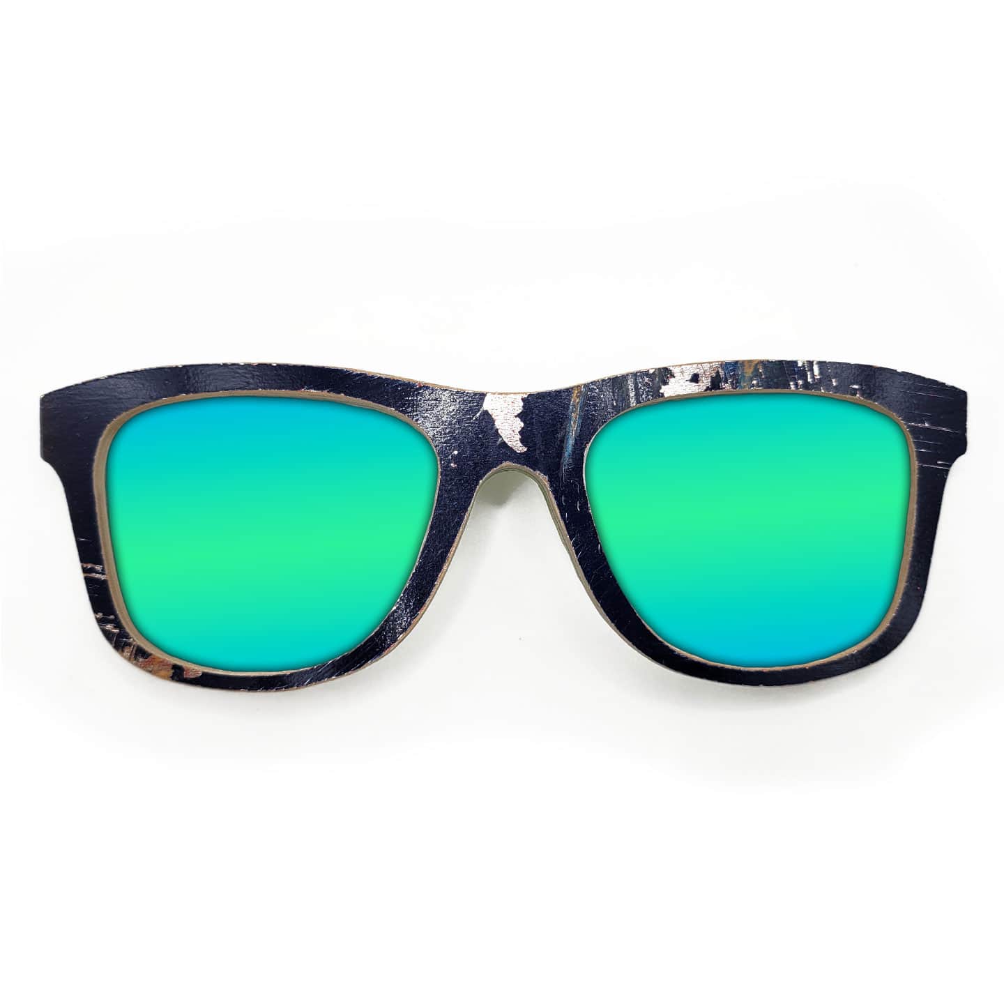 Wayfarer Style Recycled Wooden Skateboard Glasses (Large) - Image 2