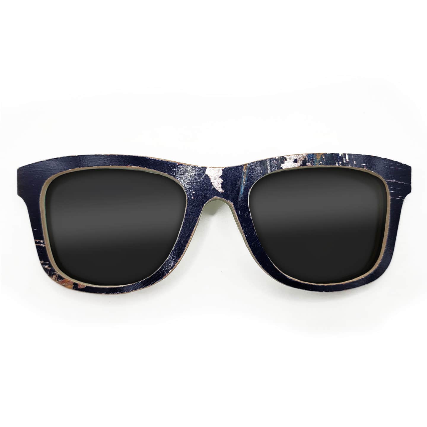 Wayfarer Style Recycled Wooden Skateboard Glasses (Large) - Image 1