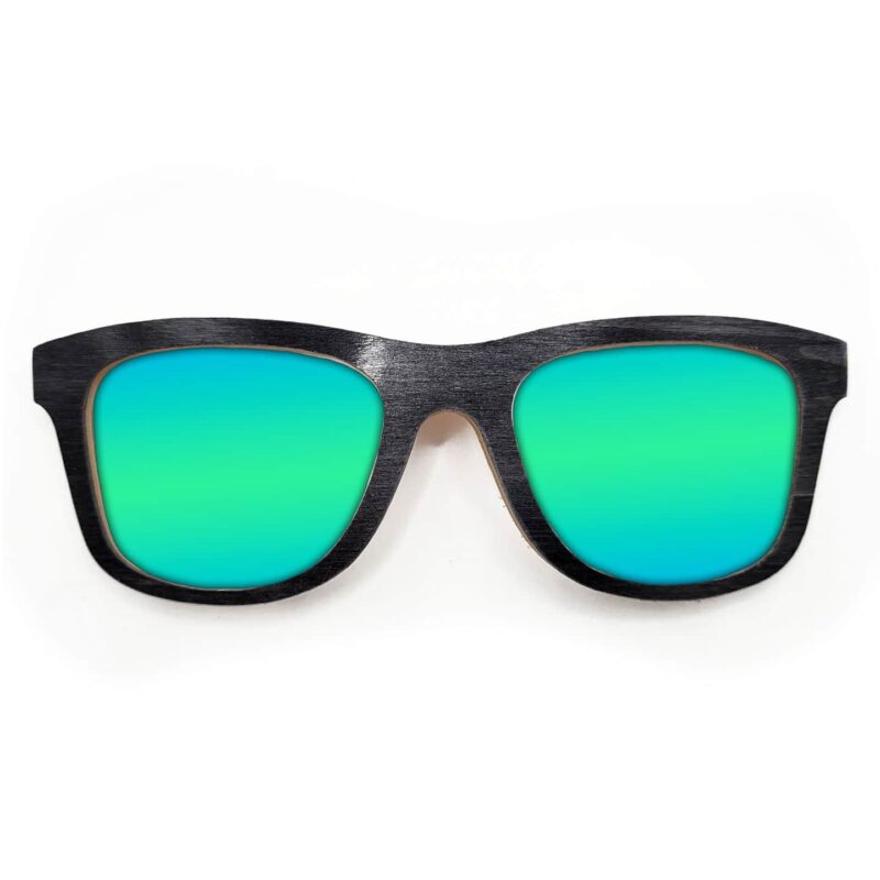 Wayfarer Style Recycled Wooden Skateboard Glasses (Large) - Image 2