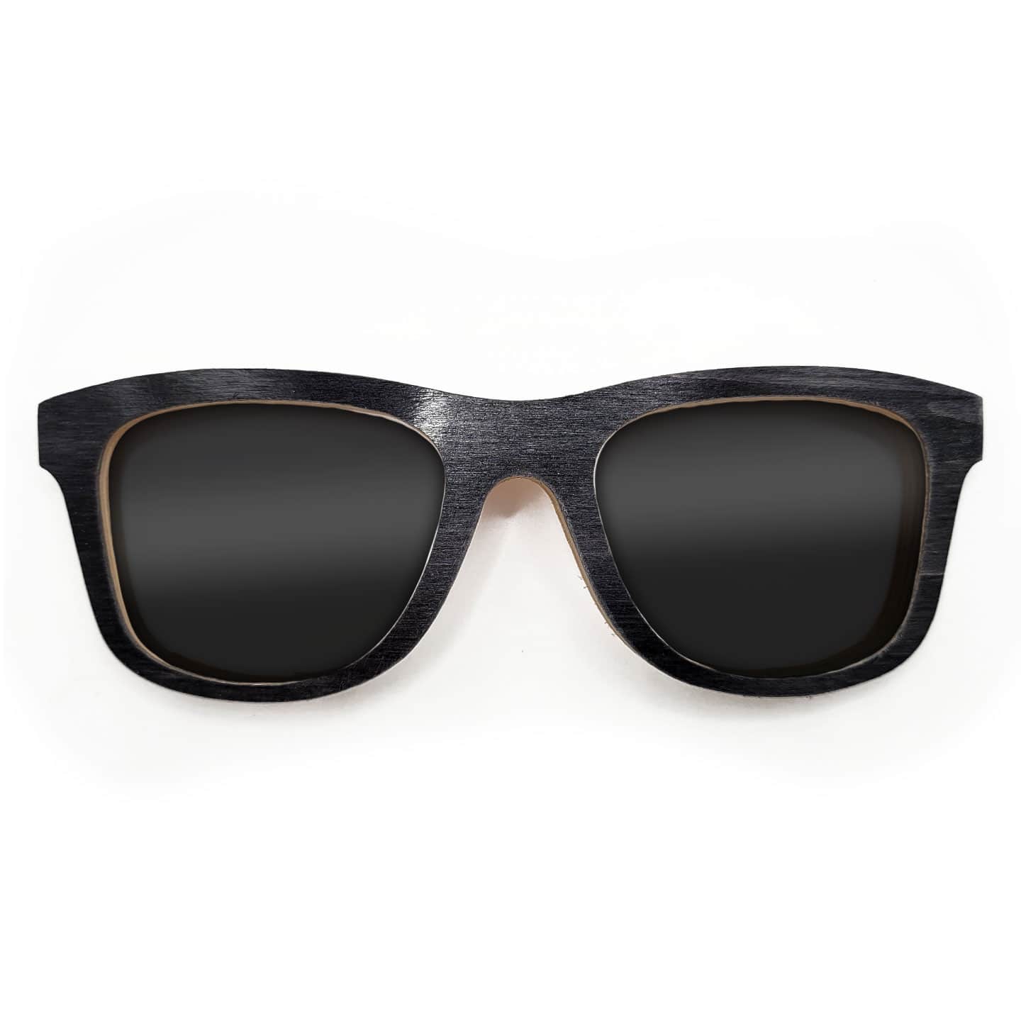 Wayfarer Style Recycled Wooden Skateboard Glasses (Large) - Image 1