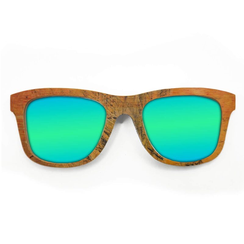 Wayfarer Style Recycled Wooden Skateboard Glasses (Large) - Image 2