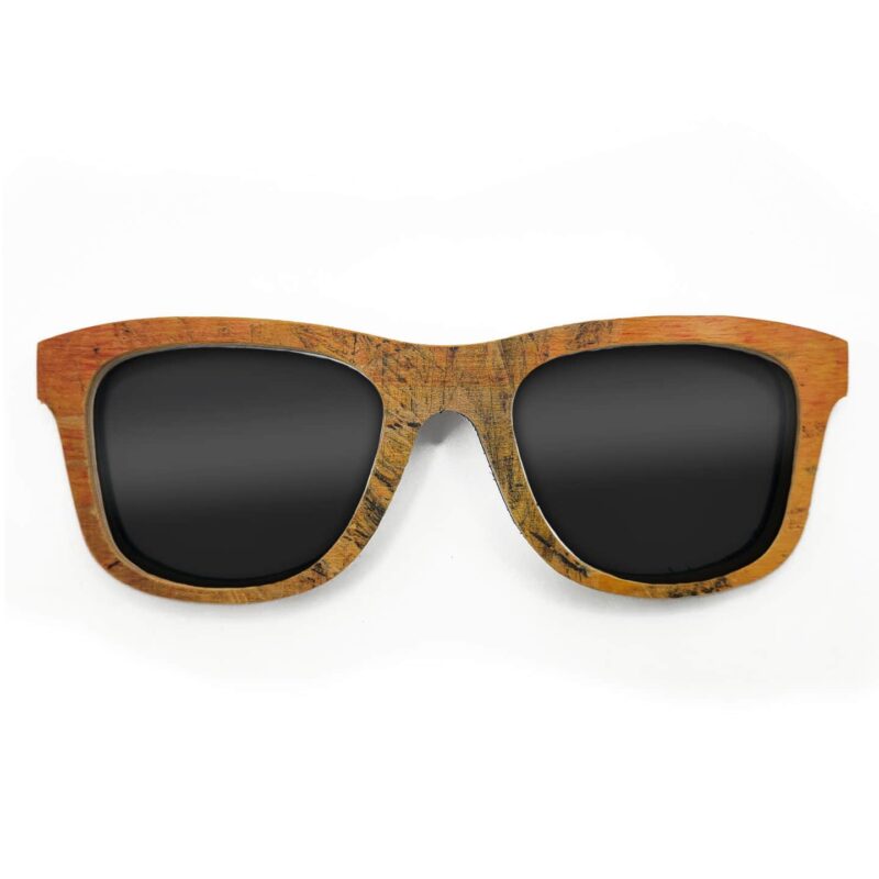 Wayfarer Style Recycled Wooden Skateboard Glasses (Large)