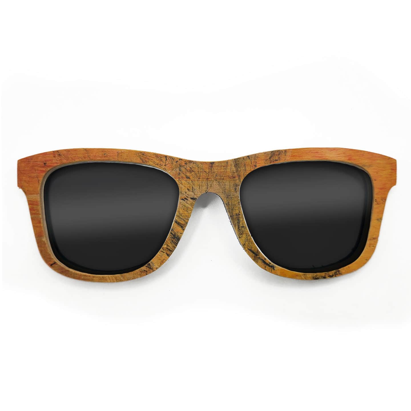 Wayfarer Style Recycled Wooden Skateboard Glasses (Large) - Image 1