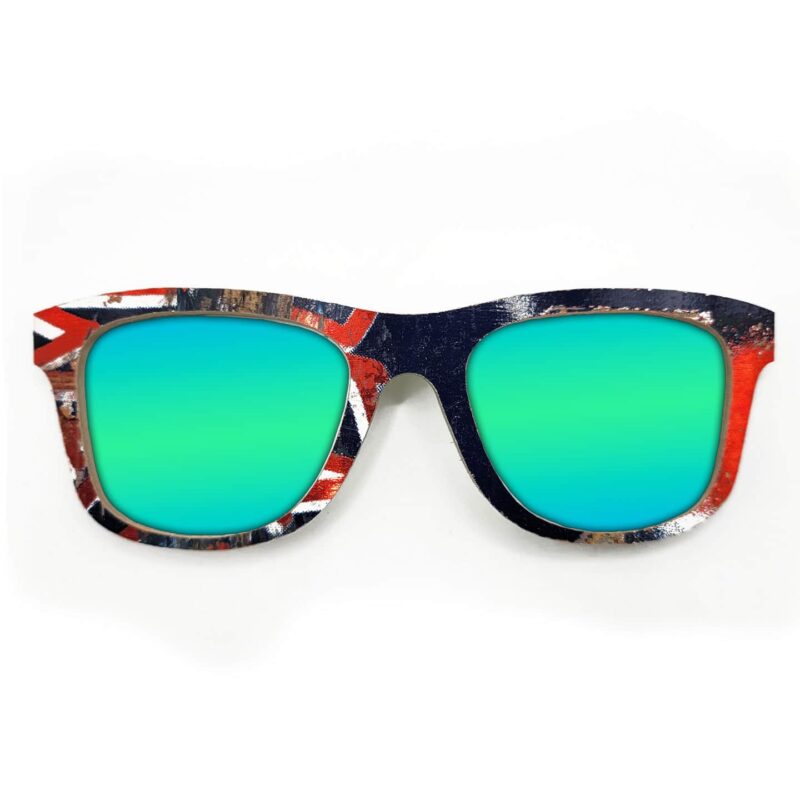 Wayfarer Style Recycled Wooden Skateboard Glasses (Large) - Image 2