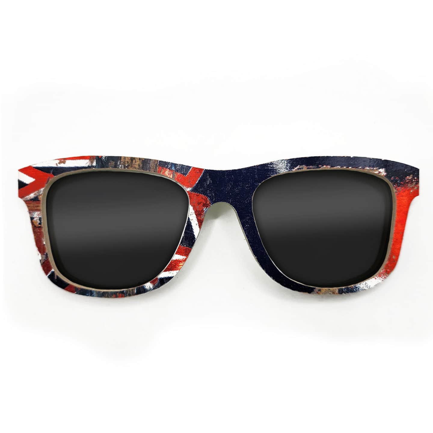Wayfarer Style Recycled Wooden Skateboard Glasses (Large) - Image 1