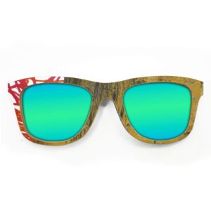 Wayfarer Style Recycled Wooden Skateboard Glasses (Large)