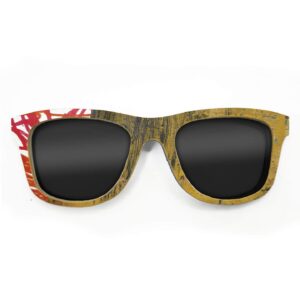 Wayfarer Style Recycled Wooden Skateboard Glasses (Large)