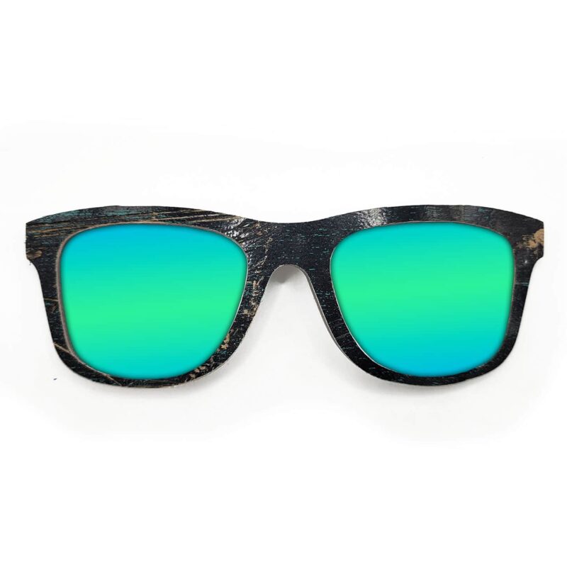 Wayfarer Style Recycled Wooden Skateboard Glasses (Large) - Image 2